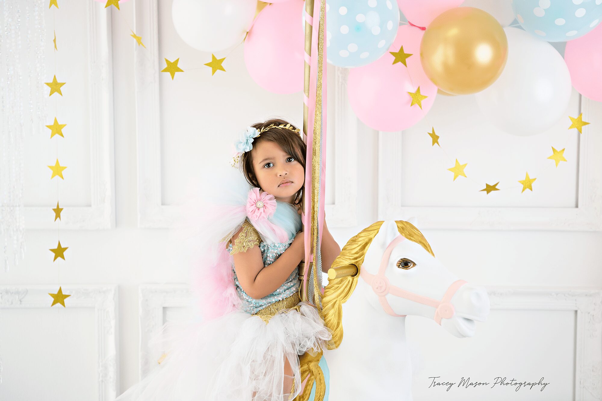 carousel horse child photography