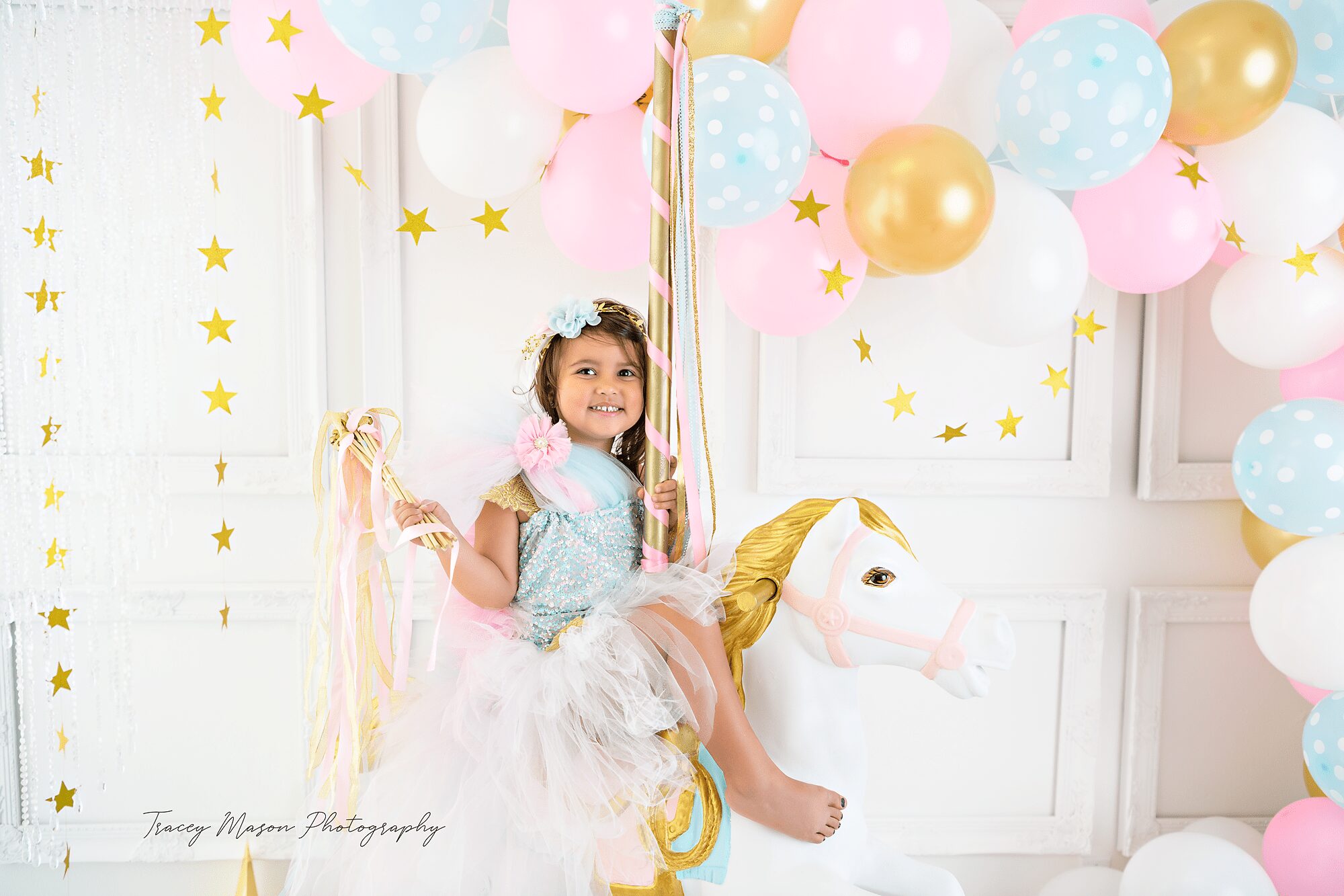 carousel horse child photography
